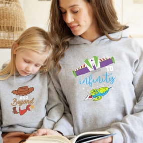 To Infinity & Beyond Matching Heather Grey Hoodies Holiday Collection - holiday outfits clearance