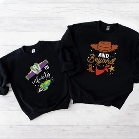 To Infinity & Beyond Matching Kids Black Sweatshirts Holiday Collection - vacation wear sale