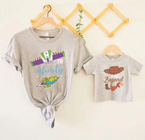 To Infinity & Beyond Matching Kids Grey T-shirts Holiday Collection - holiday outfits clearance