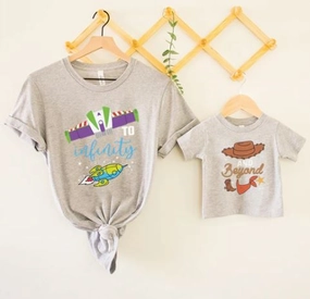 To Infinity & Beyond Matching Kids Grey T-shirts Holiday Collection - holiday outfits clearance