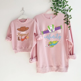 To Infinity & Beyond Matching Pink Sweatshirts Holiday Collection - holiday outfits clearance