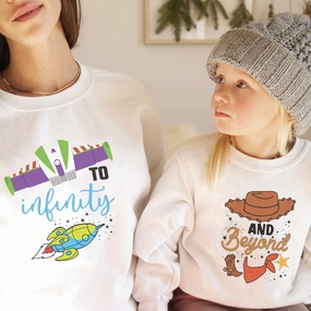 To Infinity & Beyond Matching White Sweatshirts Holiday Collection - holiday outfits clearance