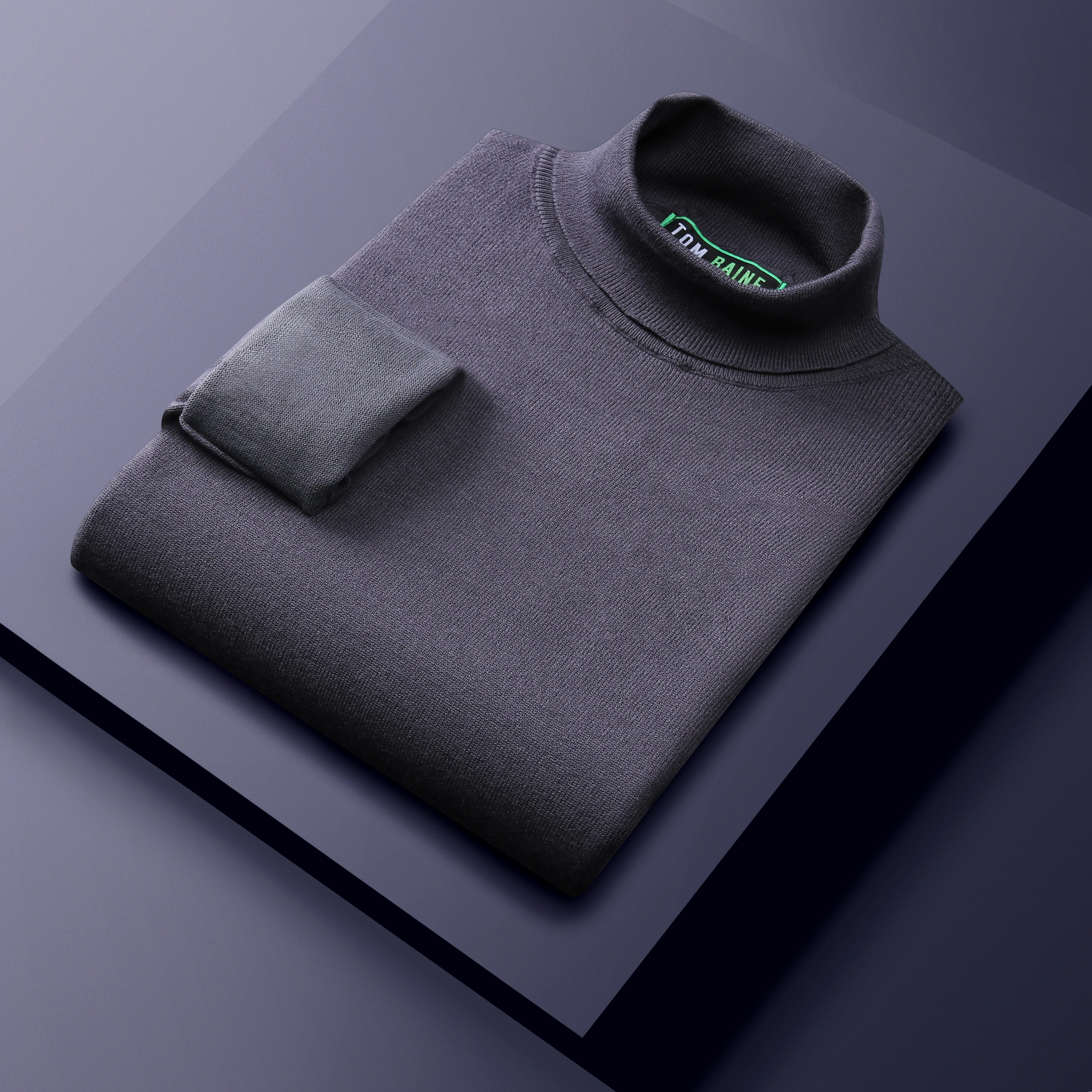 Tom Baine Slim Fit Performance Cotton Turtle Neck