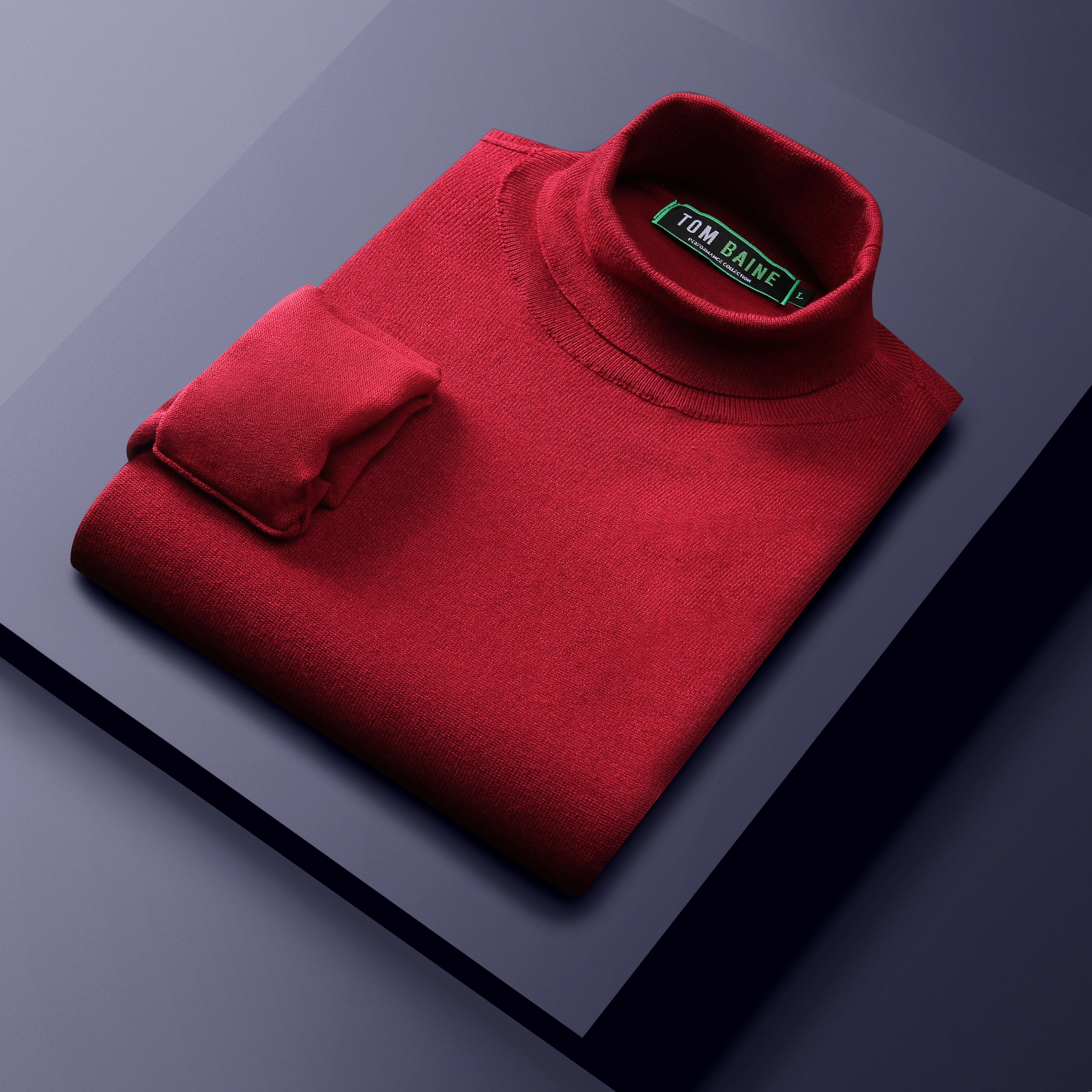 Tom Baine Slim Fit Performance Cotton Turtle Neck