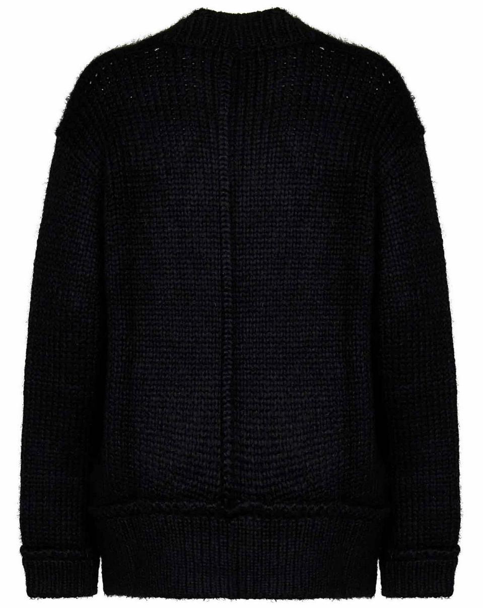 Tom Ford Womens Loose-Fit Pullover in Alpaca Blend In Black chunky knit discount