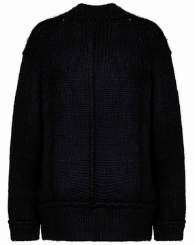 Tom Ford Womens Loose-Fit Pullover in Alpaca Blend In Black chunky knit discount