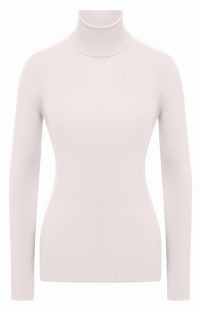 Tom Ford Womens Wool Turtleneck Sweater In White chunky knit discount
