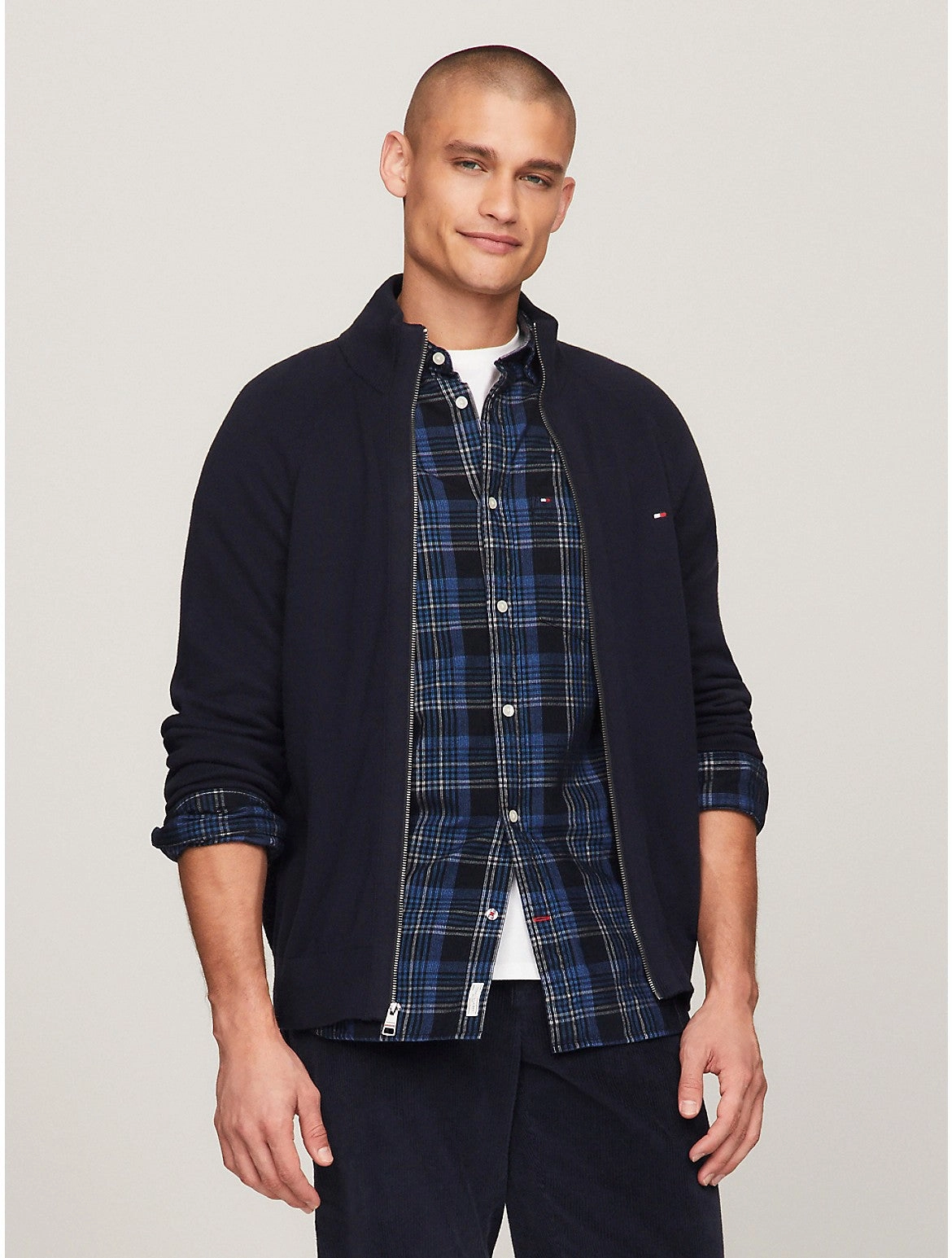 Tommy Hilfiger Men's Flag Logo Zip Sweater designer sweaters outlet