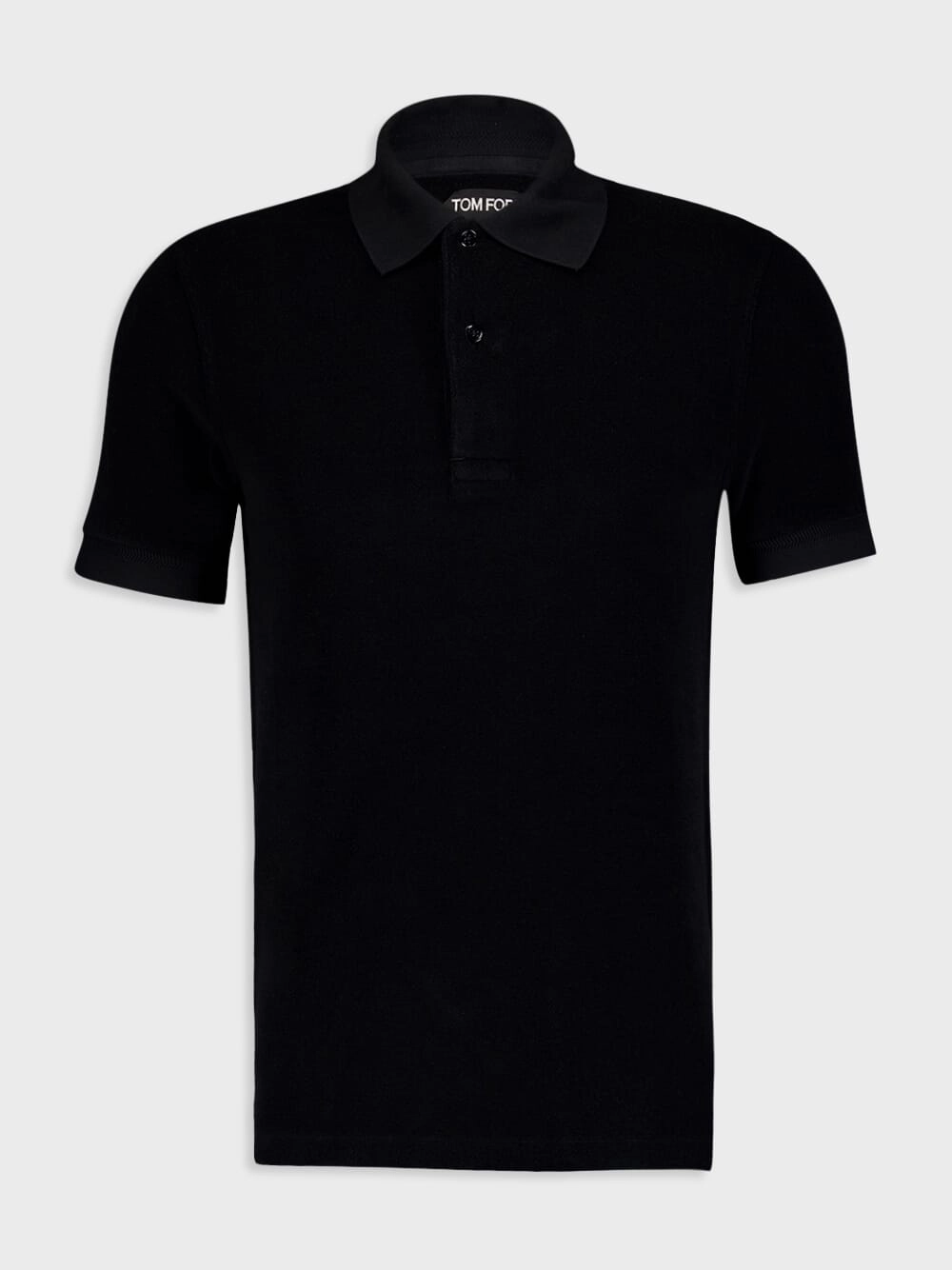 Towelling Black Polo Shirt Tops Mens - men's t-shirts outlet