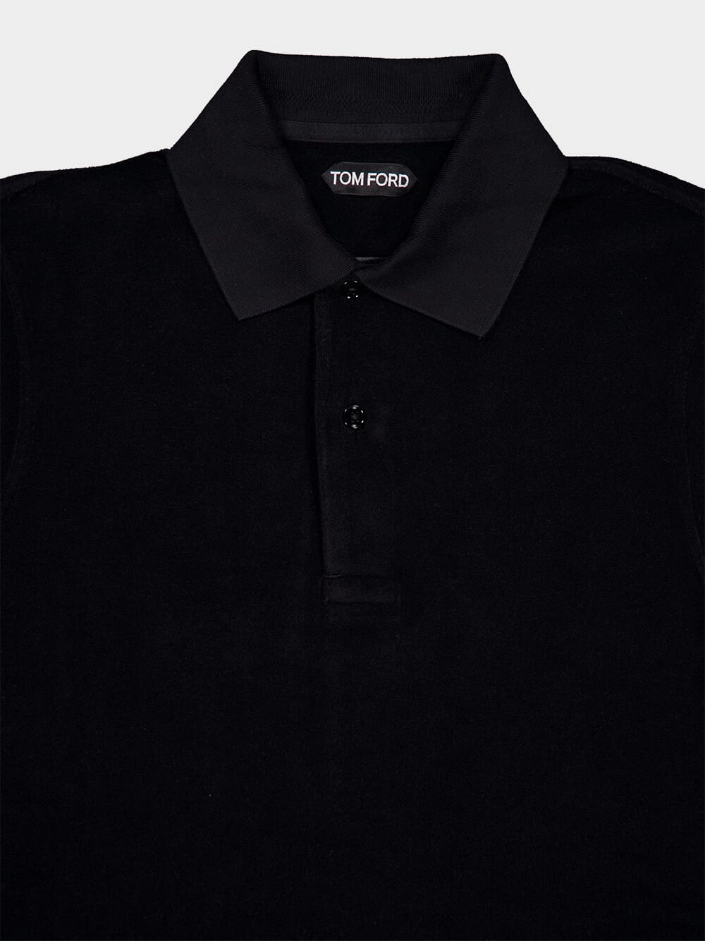 Towelling Black Polo Shirt