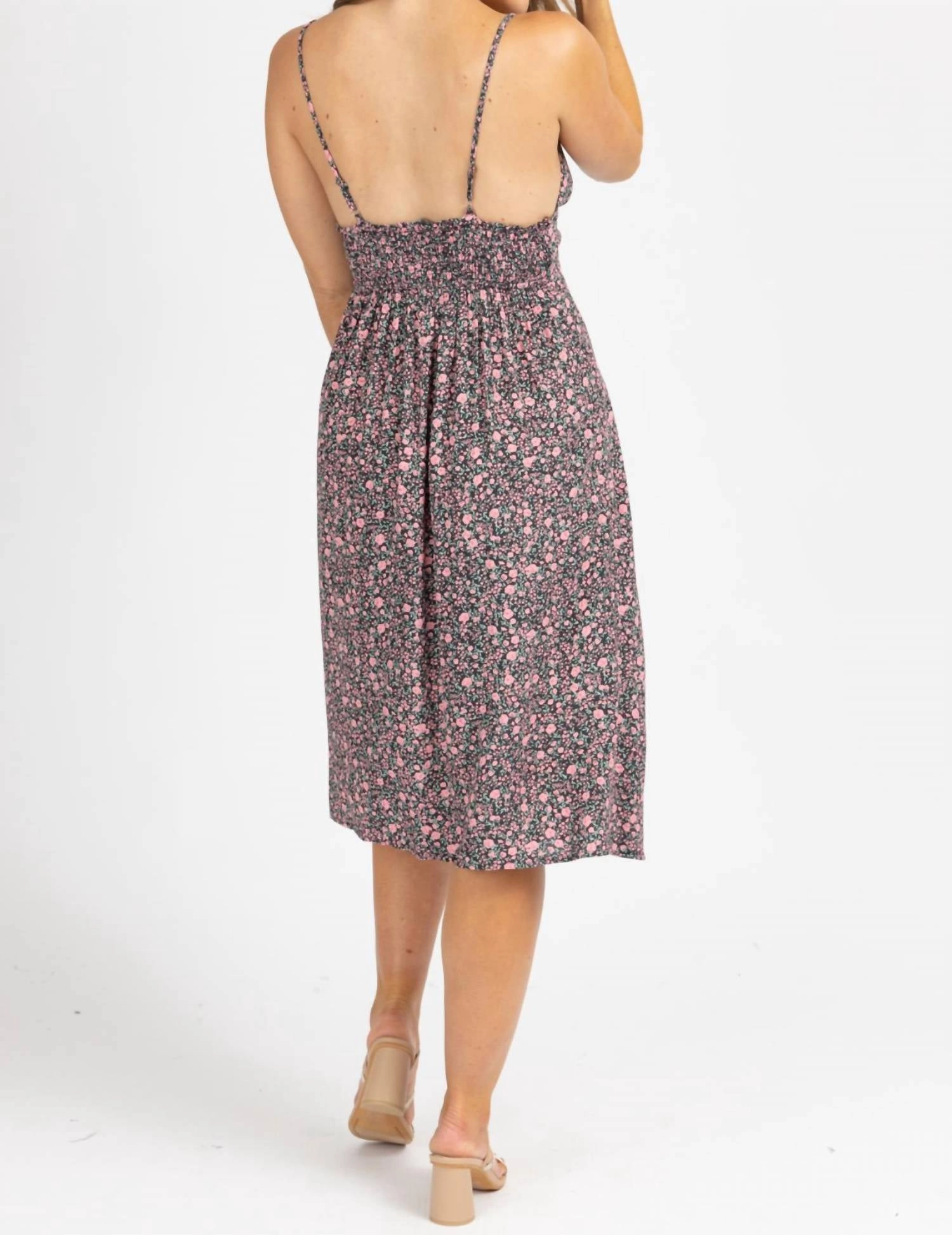 Triangle Midi Dress In Vintage Rose