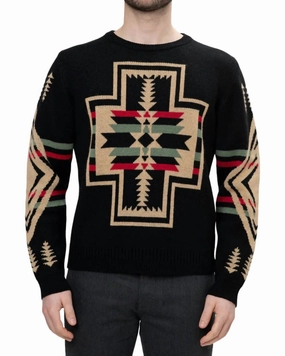 Tribal Sweater In Black knit sweaters cheap
