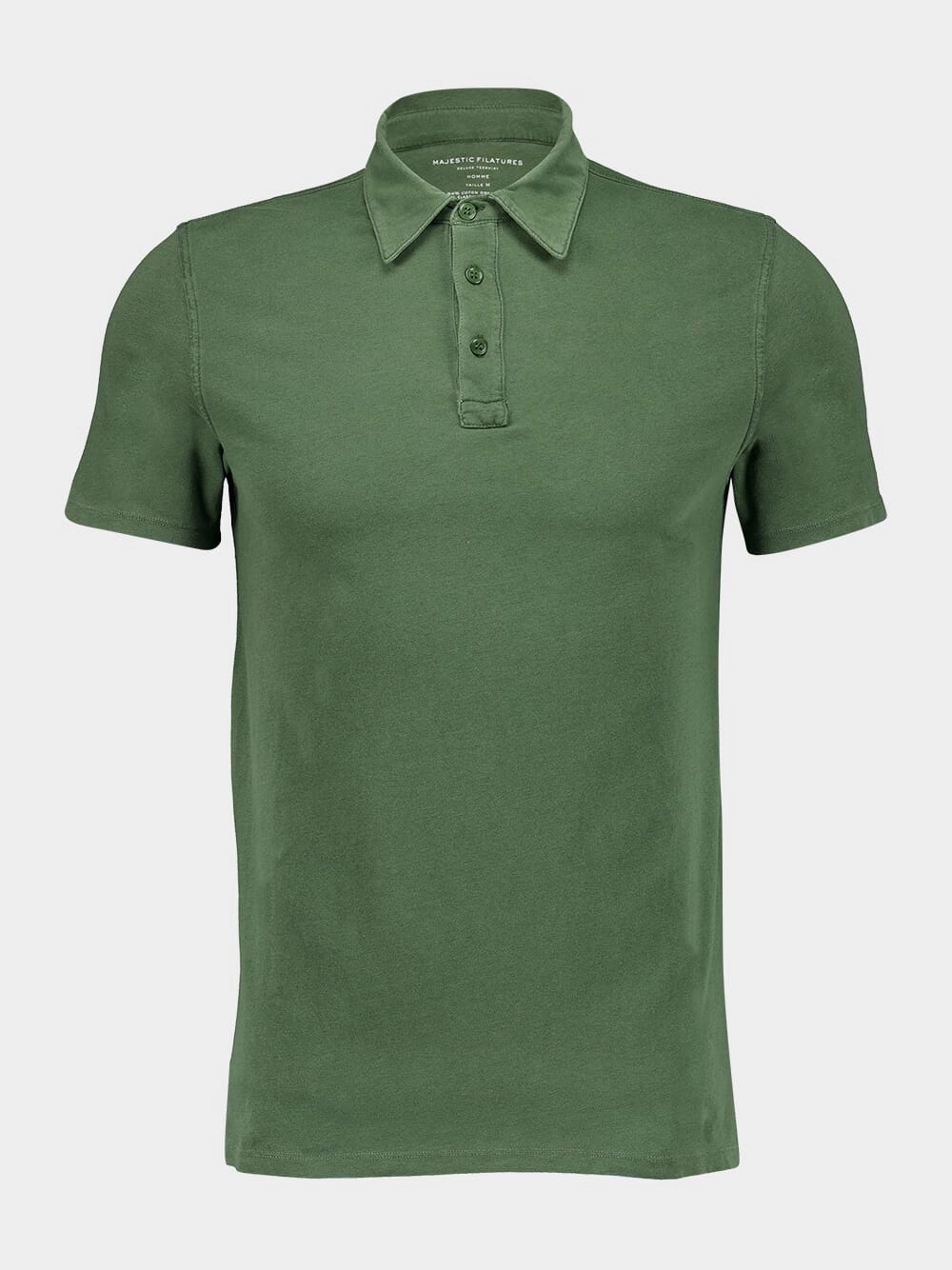 Tuscan Green Organic Cotton Short-Sleeved Polo Tops Mens - men's t-shirts outlet
