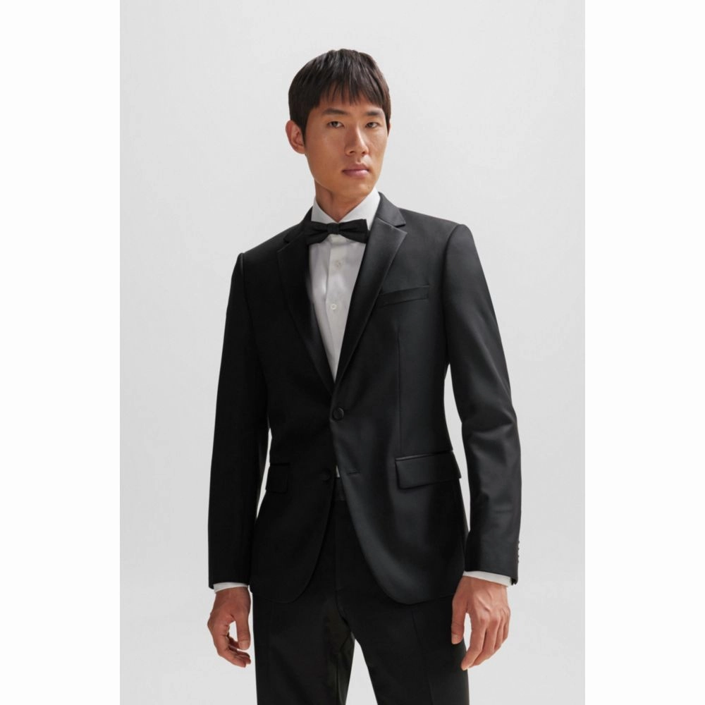 Tuxedo jacket in virgin-wool serge