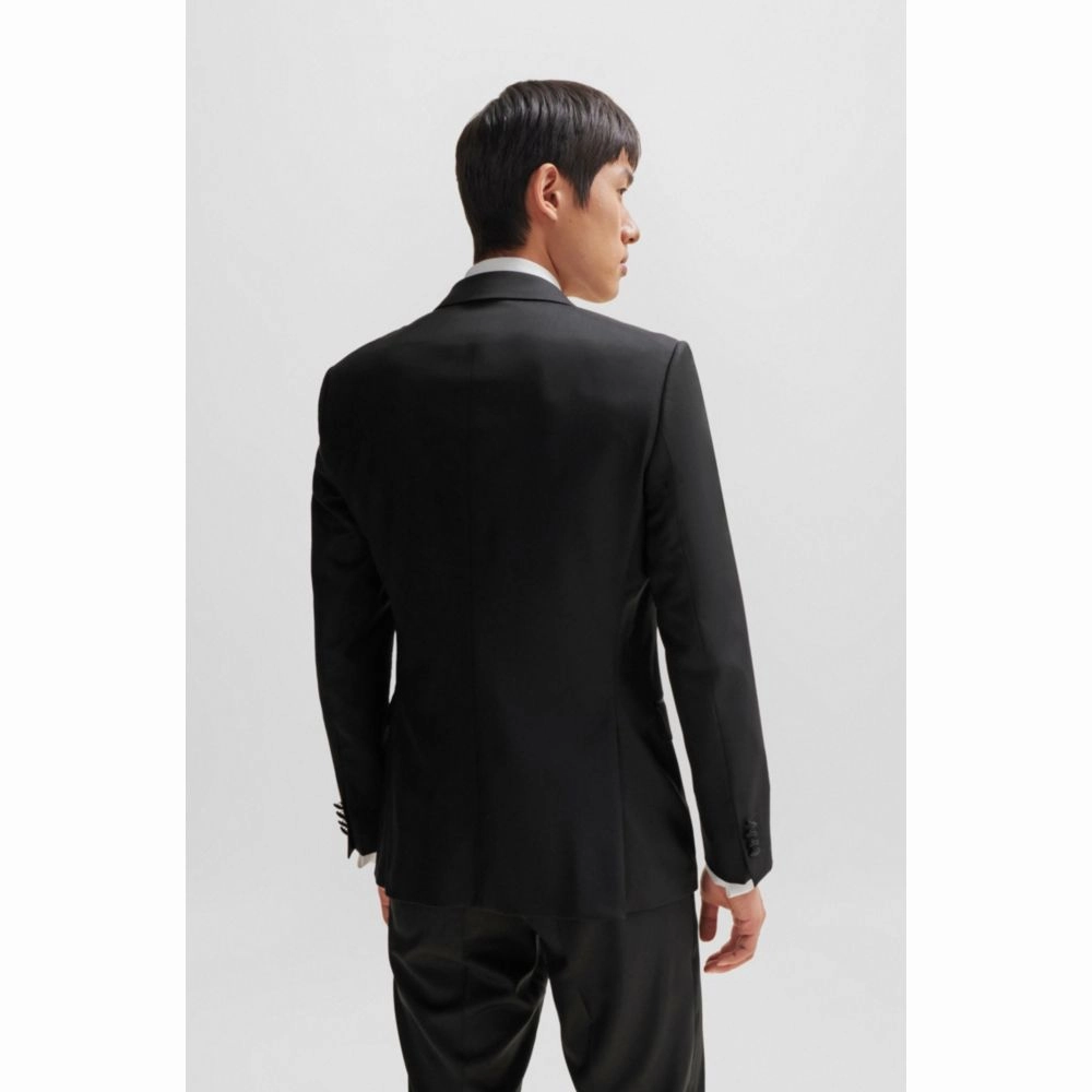 Tuxedo jacket in virgin-wool serge
