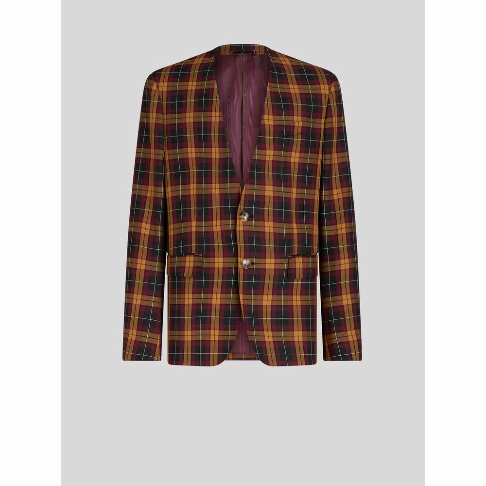 TWO-BUTTON MAXI CHECK JACKET