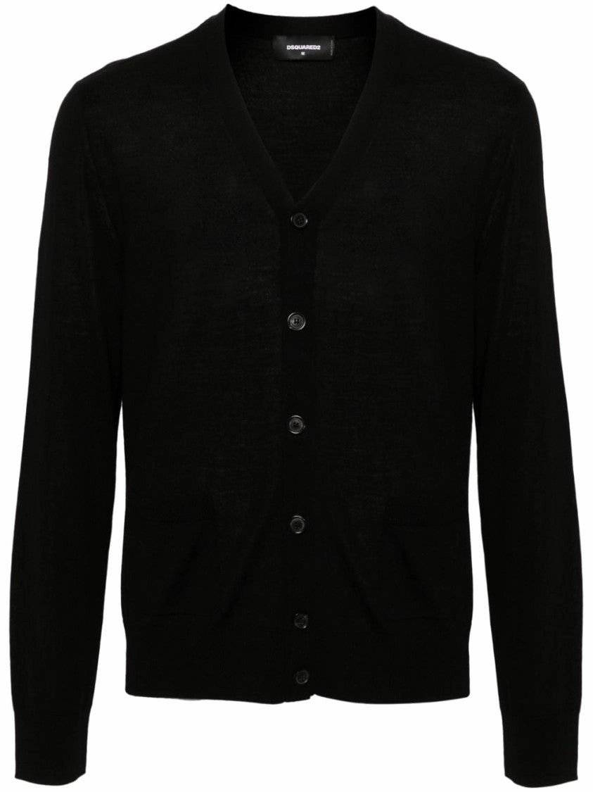 V-Neck Cardigan With Button-Down Front And Front Pockets designer sweaters outlet