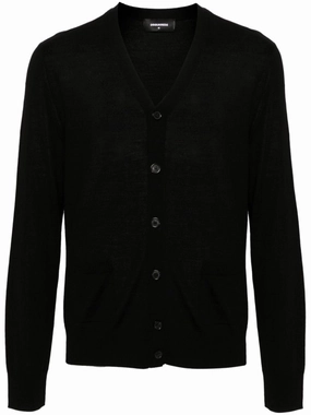 V-Neck Cardigan With Button-Down Front And Front Pockets designer sweaters outlet