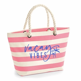 Vacay Vibes Striped Nautical Beach Bag Holiday Collection - holiday outfits clearance