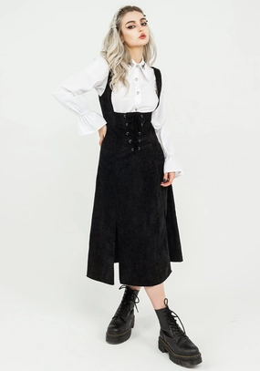 Valar Lace Up Midi Pinafore Dress Dresses Womens - women's dresses clearance
