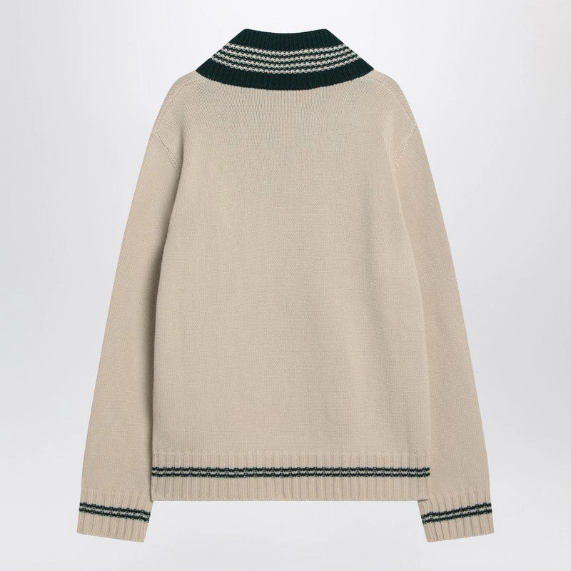 Valentino Men's Butter-Colou Sweater With Le Chien De La Maison Embroidery