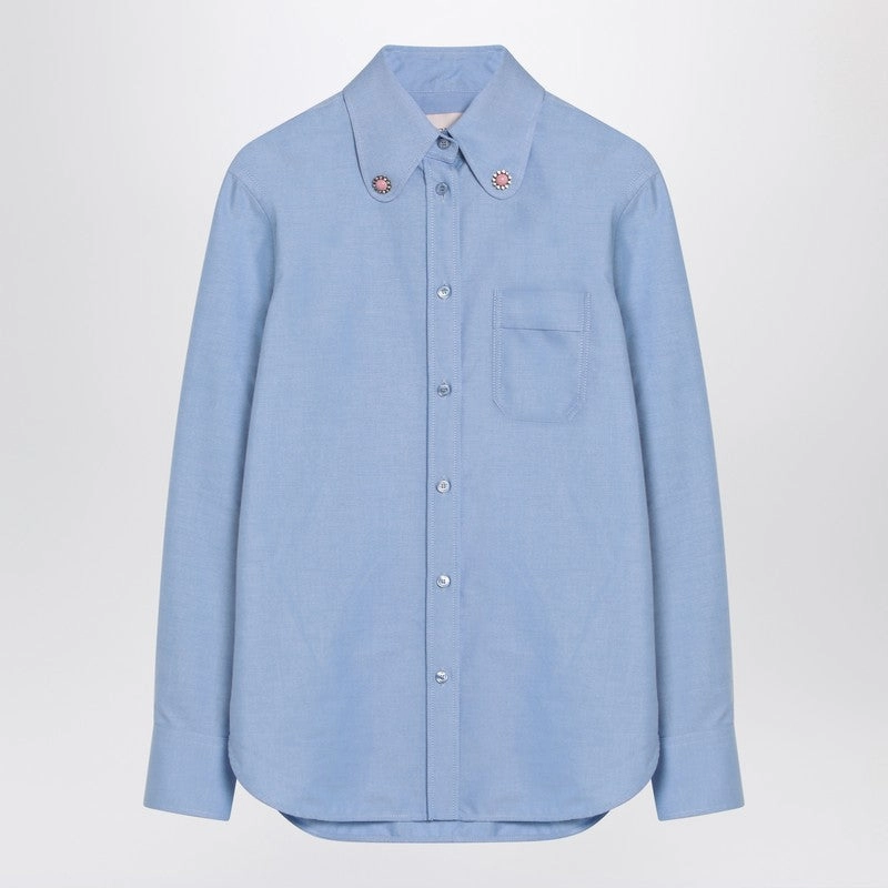 Valentino Women's blue Shirt With Jewelled Buttons