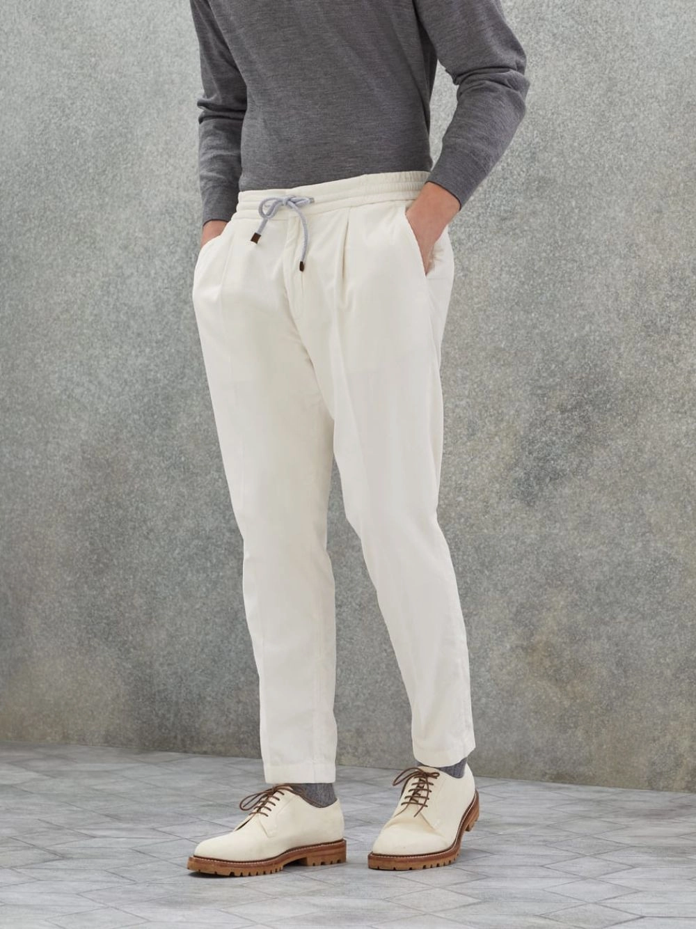 Velvet Trousers With Drawstrings