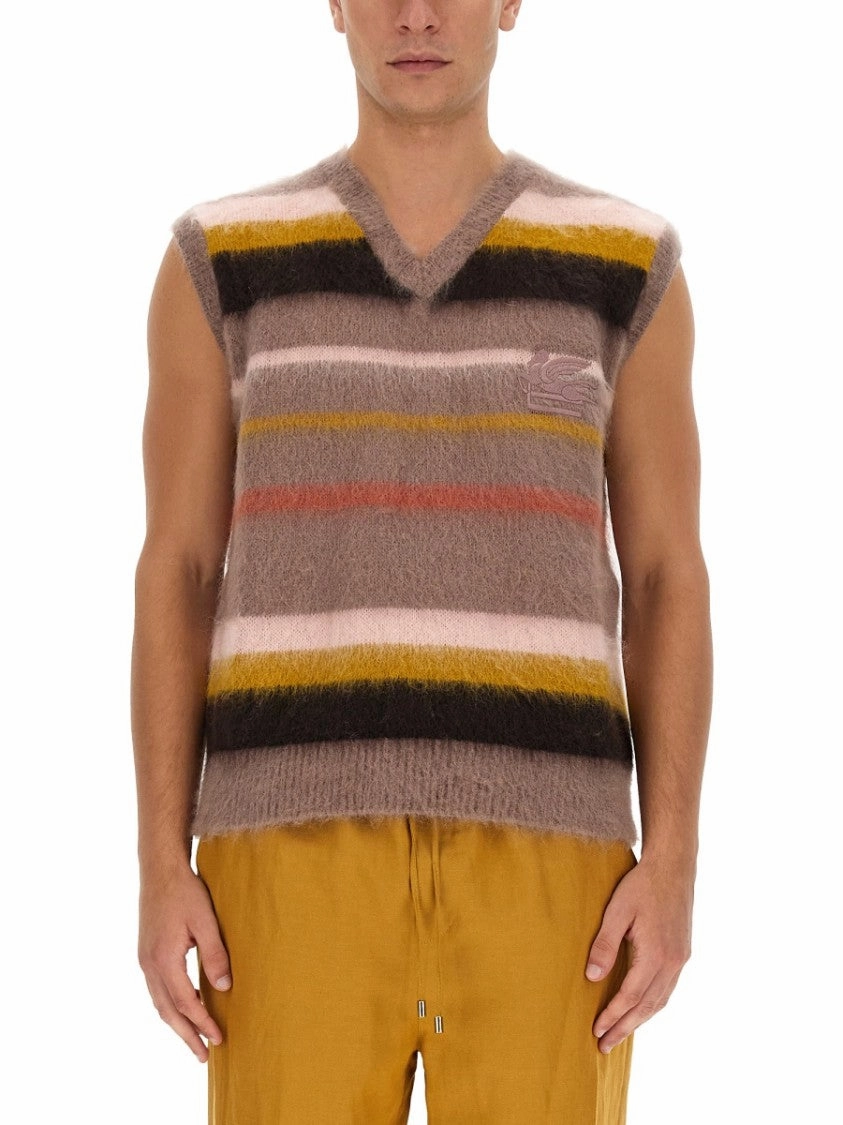 Vest With Stripe Pattern designer sweaters outlet