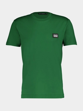 Vibrant Green T-Shirt With Branded Tag Tops Mens - flannel shirts