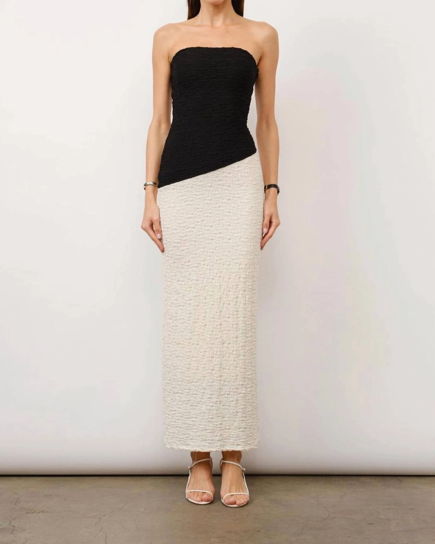 Victoria Maxi Dress In Black And Cream