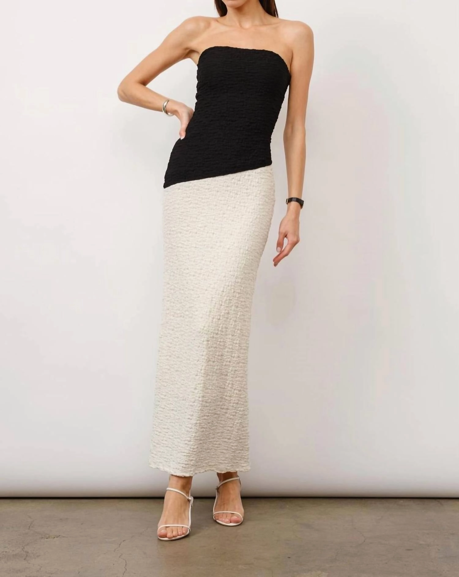 Victoria Maxi Dress In Black And Cream