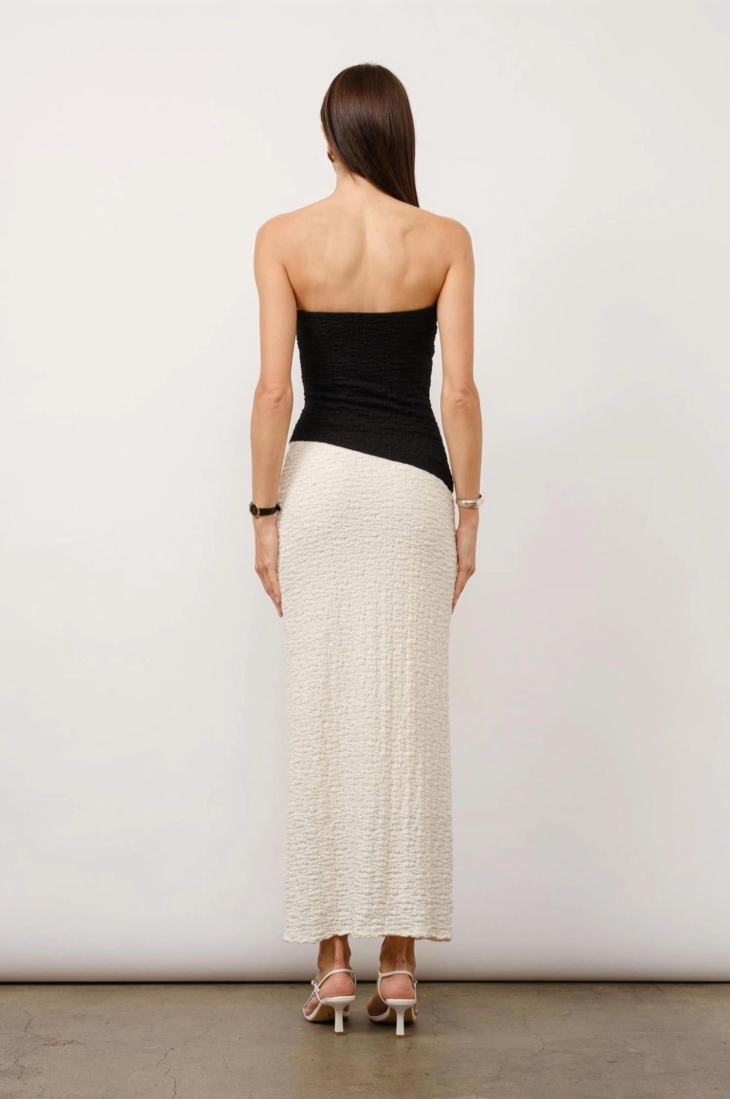 Victoria Maxi Dress In Black And Cream