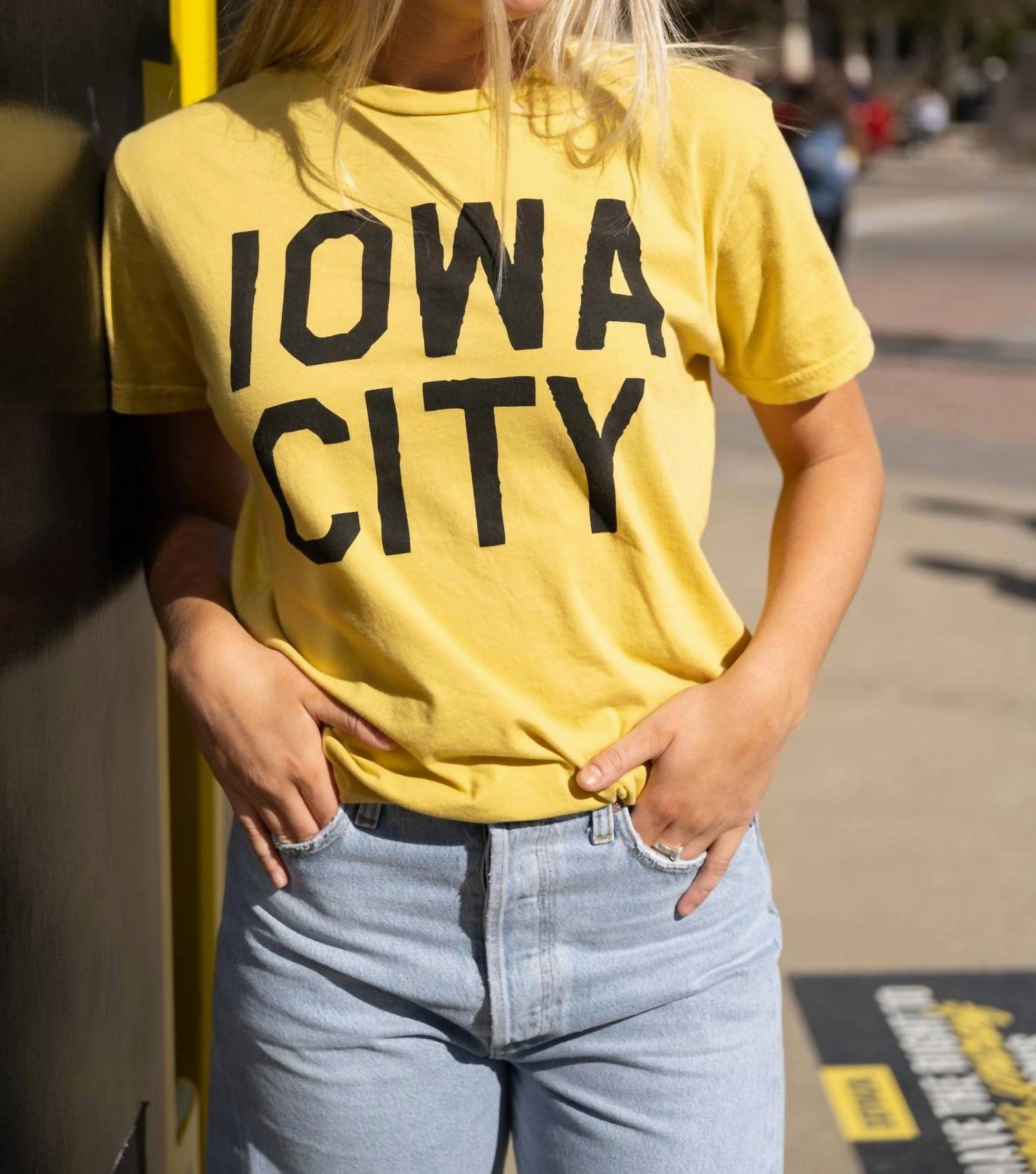 Vintage Full Length Iowa City Varsity Shirt In Vintage Gold