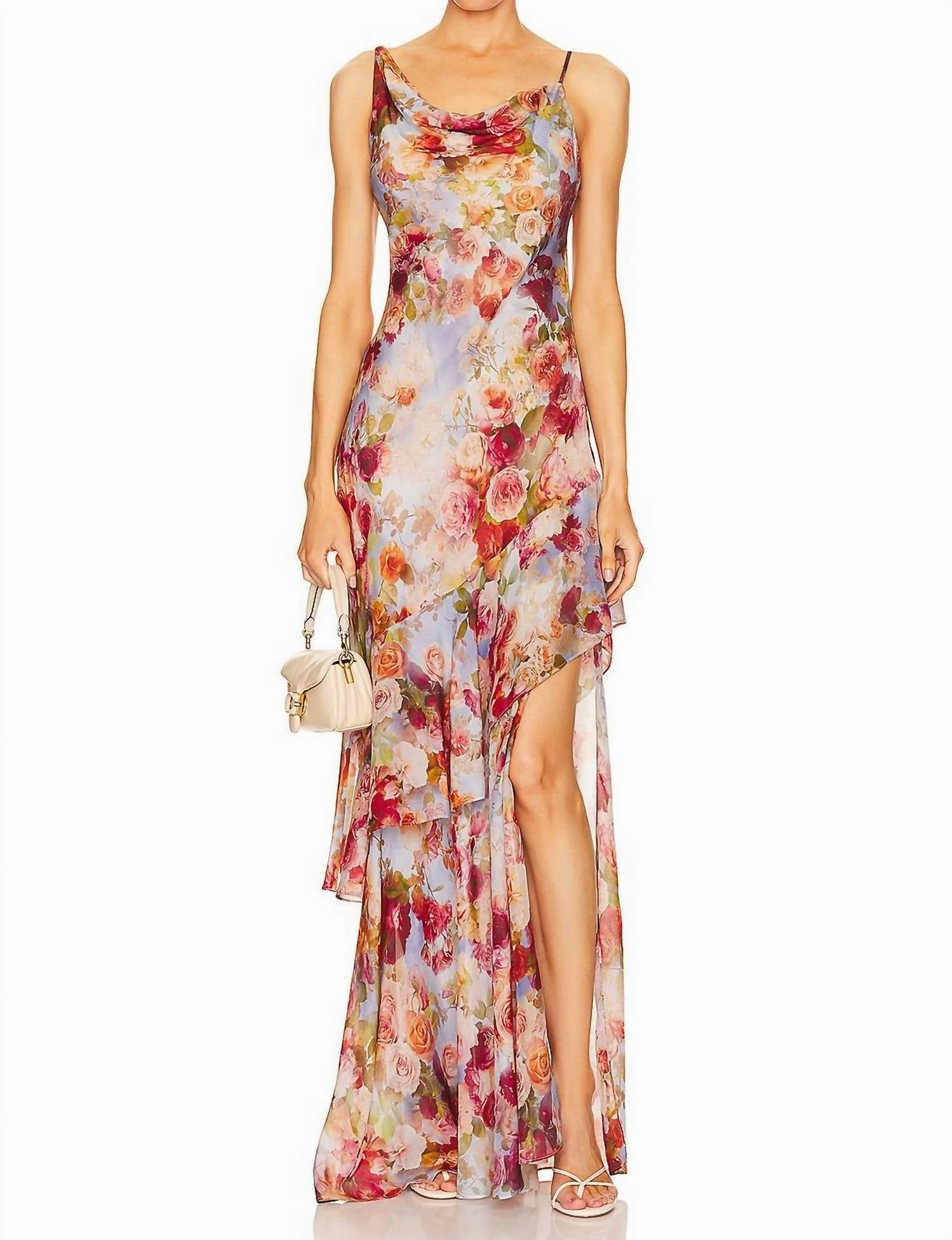 Viola Dress In Multi Soft Cloud Floral