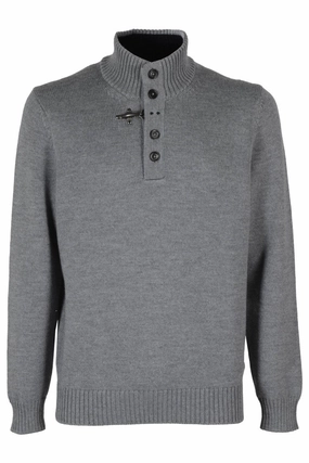 Virgin Wool Hook Mock Neck Coat designer sweaters outlet