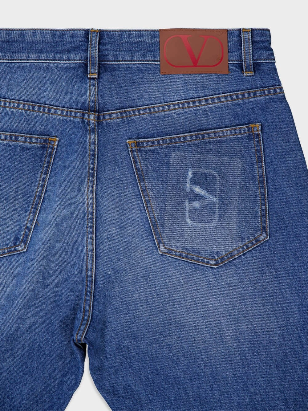 Vlogo Signature Cropped Faded Jeans