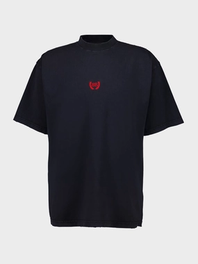 Washed Black Medium Fit T-Shirt Tops Mens - flannel shirts