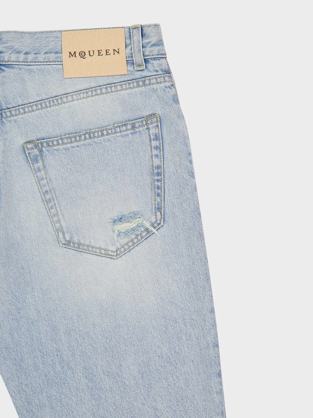 Washed Blue Stonewashed Slim Fit Jeans