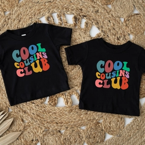 We're A Match- Cool Cousin Club Matching T-Shirts Holiday Collection - holiday outfits clearance