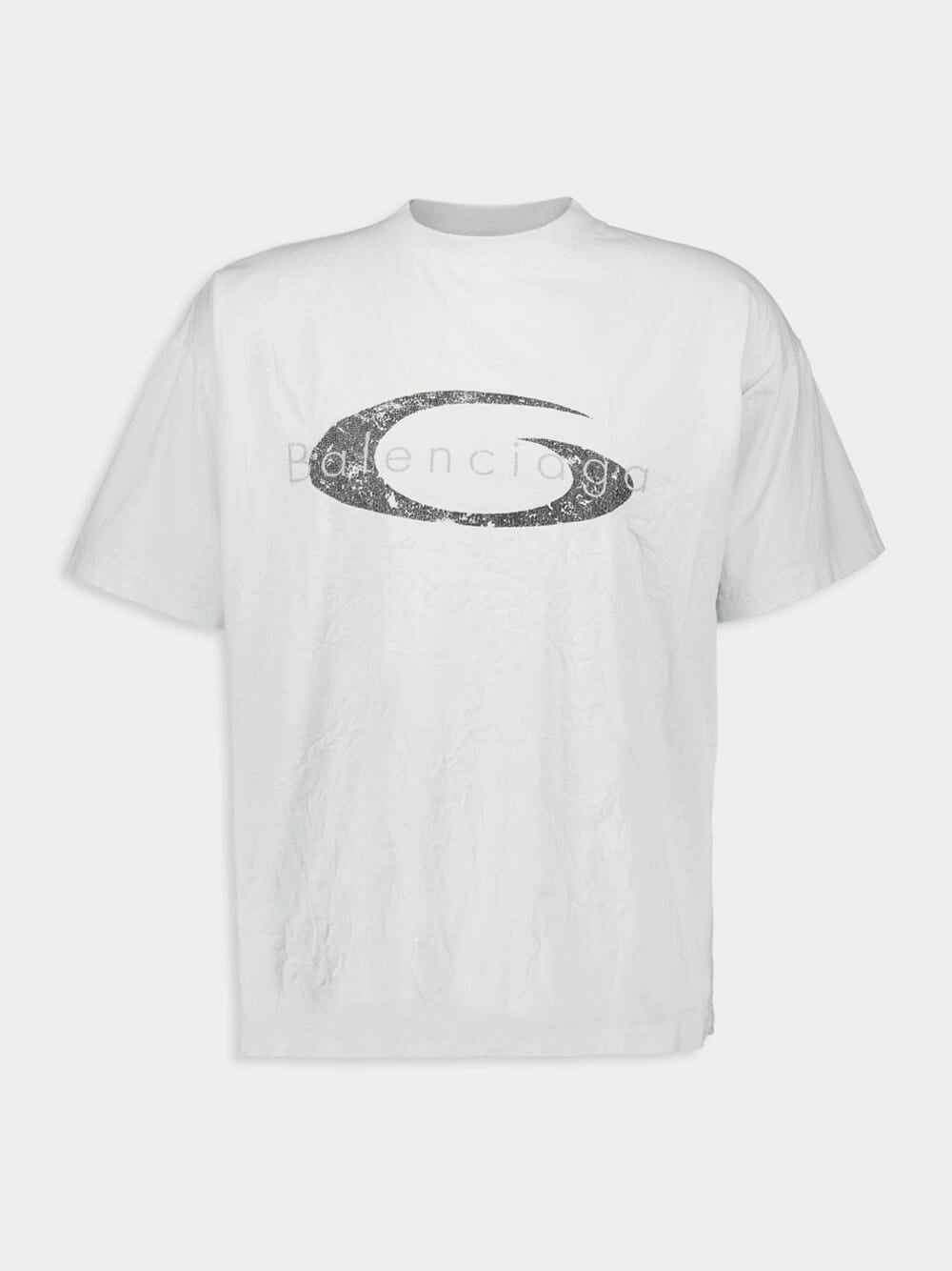 White Boxy Fit Vintage Loop T-Shirt Tops Mens - flannel shirts