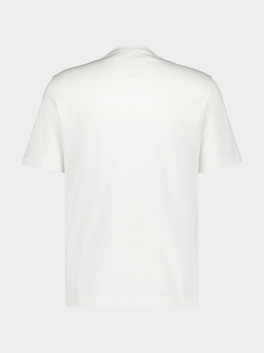 White Cotton Crew-Neck T-Shirt with Logo