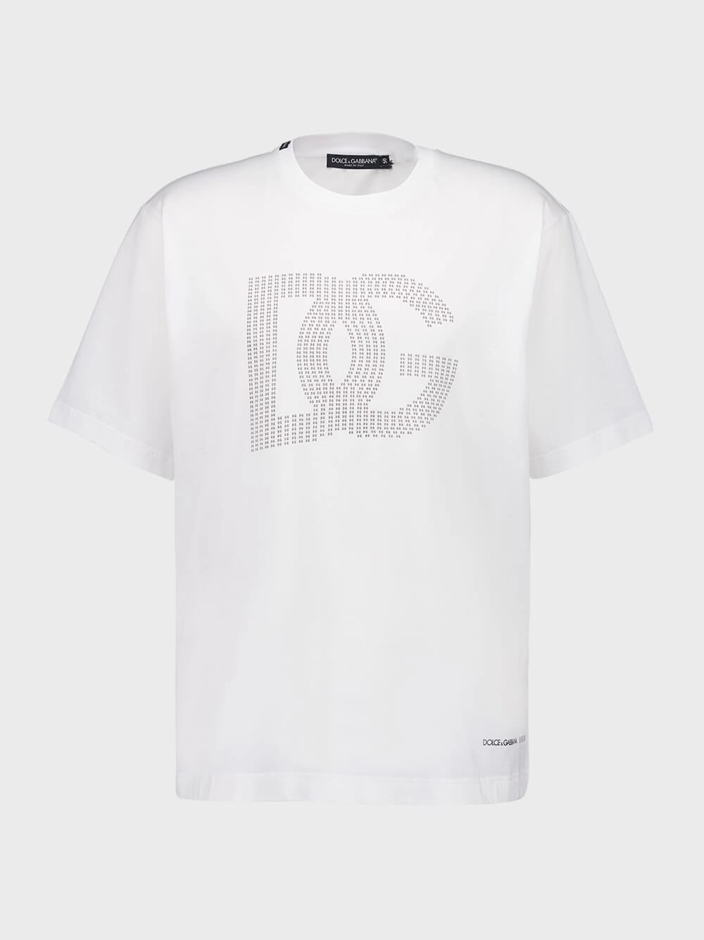 White Cotton Logo T-Shirt Tops Mens - flannel shirts