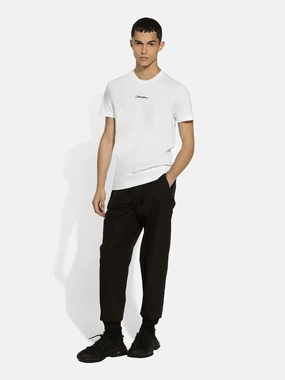 White Cotton Logo T-Shirt Tops Mens - flannel shirts