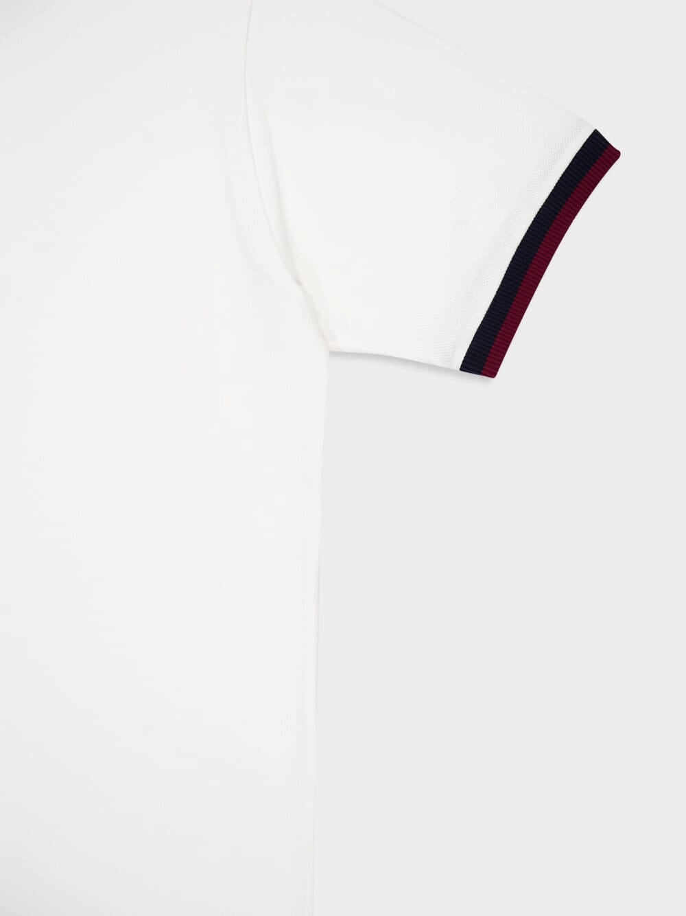 White Cotton Piqu Polo with Contrast Trim