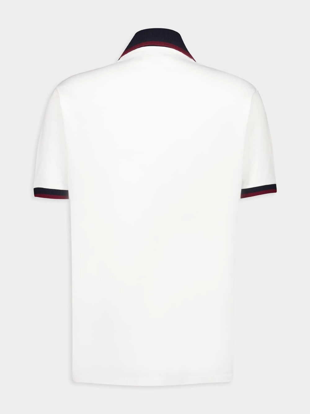 White Cotton Piqu Polo with Contrast Trim