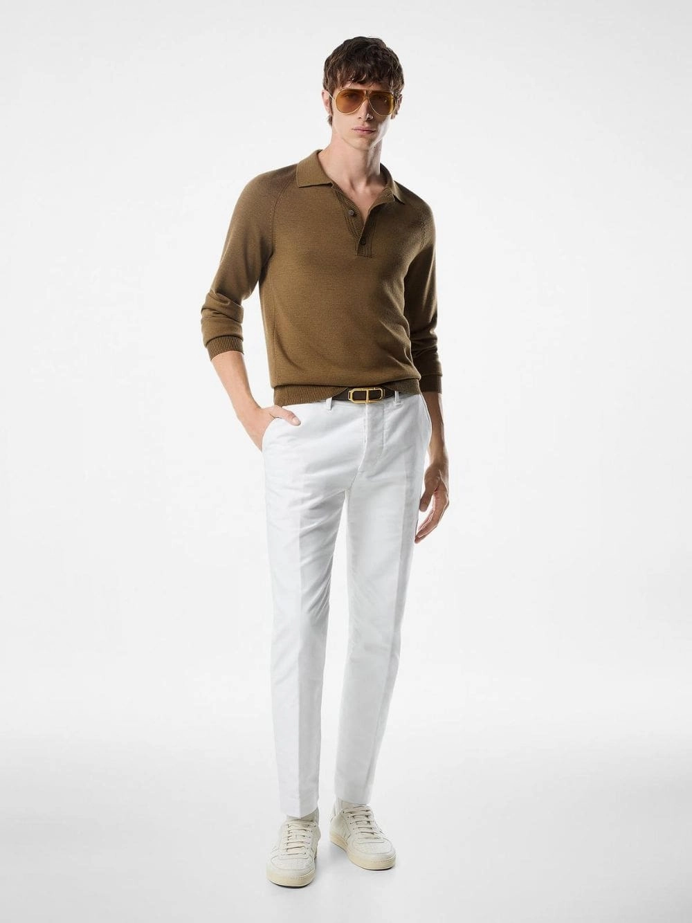 White Cotton Satin Chino Trousers Bottoms Mens - cheap mens shorts online