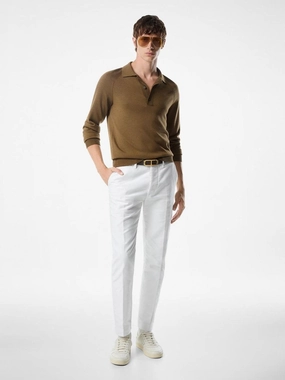 White Cotton Satin Chino Trousers Bottoms Mens - cheap mens shorts online