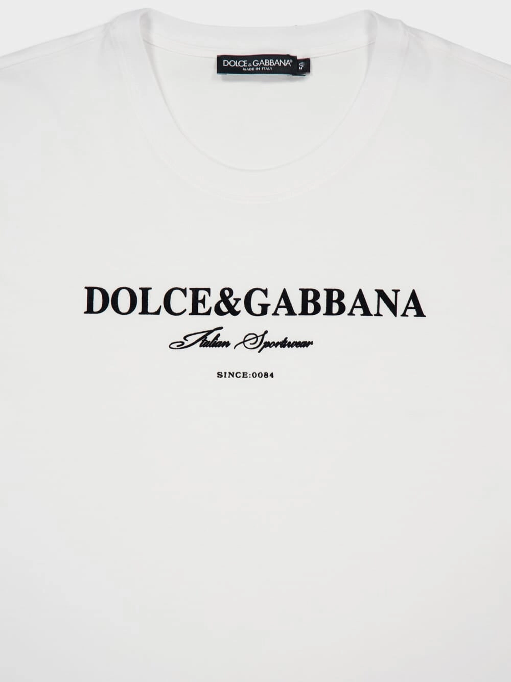 White Cotton T-Shirt with Logo Print