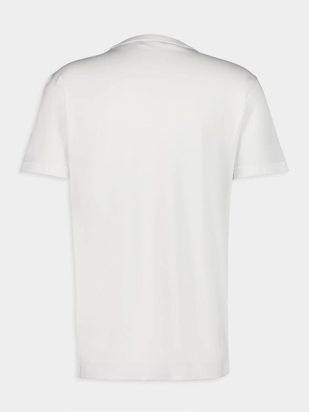 White Cotton T-Shirt with Logo Print