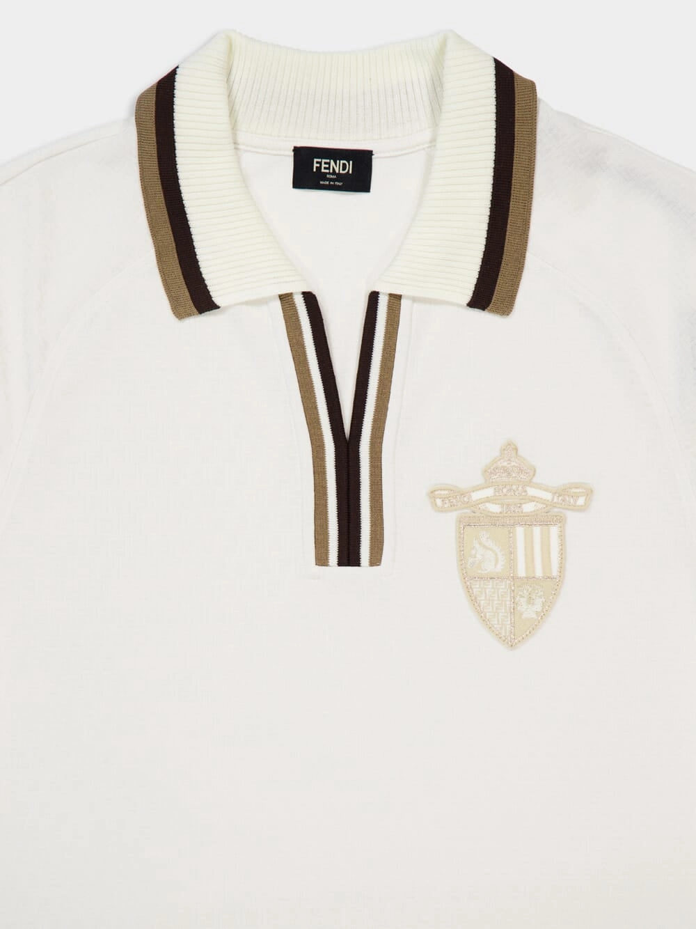 White FF Jacquard Polo Shirt